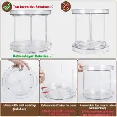 Famanu - Keuken organizer 27 cm 2 lagen transparant draaibaar kruidenrek