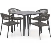 Manifesto furniture + 10% kassakorting | Manifesto Belpasso/Sora ø90cm dining tuinset 5-delig stapelbaar