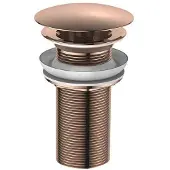 Regn Vaste Wastafelafvoerplug Met Lange Schacht - Geborsteld Koper PVD - Messing - 8720254161310 - Wastafels, Afvoerpluggen