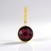 Cavill - Zilveren hanger 925 Sterling Zilver verguld - 2,475 ct Framboos Rhodoliet ronde dambord slijpvorm - Luxe edelstenen hanger dames