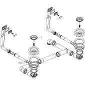 Hansgrohe - Dubbele spoelbak afvoer- en overloopcombinatie, RVS 43922800
