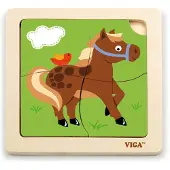Viga Toys Legpuzzel Paard Junior 15 Cm Hout 4 Stukjes