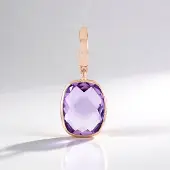 Cavill - Zilveren hanger met lavendel amethist 2,925 ct - 925 sterlingzilver roségoudverguld - Antiek schaakbordslijpsel - Stijlvolle damessieraden