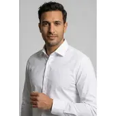 Olymp No. Six 24/Seven Super Slim Jersey overhemd wit, Effen