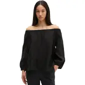 Marc O'Polo regular fit blouse van puur linnen met carmenhals