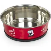 Nobby eetbak heavy bowl met antislip 16 cm - rood