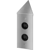 Thebo 2-voudige energiezuil voor hoeken, model ST 3007-2C, in roestvrij staal / Hoekstopcontacten / Stopcontactenpaneel / Stopcontacten