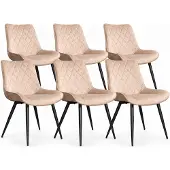 DS4U - Benito eetkamerstoel - Set van 6 - Champagne - Velvet