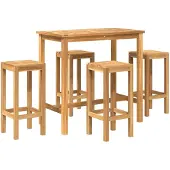 Syfax Buitenbarset 5 pcs Onbehandeld Massief Teakhout