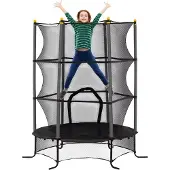 Happiq Kindertrampoline Ø163 cm – Tuintrampoline voor Kinderen 3-10 Jaar – Zwart