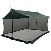 vidaXL Campingzeil met netwanden 340 x 260 x 220 cm Leger Groen