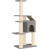 Syfax Kattenboom met sisal krabpalen Lichtgrijs 183 cm