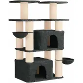 Syfax Kattenboom met sisal krabpalen 2 st Donkergrijs 147 cm