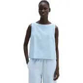 Marc O'Polo relaxed fit blouse met korte mouwen van mix van katoen en lyocell
