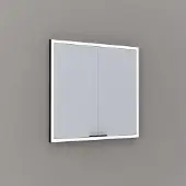 Thebalux Exclusief Sunny Solana inbouwspiegelkast 80x70cm 2 deurs 117W zwart mat