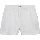 Superdry Dames Korte broek Mid Rise Linnen wit (24), Casual, Vlas W7110496A