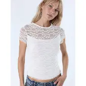 Busem Slim Fit Kanten Gebreide Blouse
