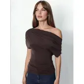 Hiccups for Kids Asymmetrische Kraag Korte Mouw Blouse