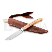 Lionsteel Ago AG1-UL Olive Wood, Titanium Guard, vaststaand mes