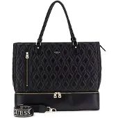 GUESS reistas schoudertas met laptopvak Maxine Zip Bottom Tote Black zwart