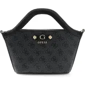 GUESS handtas schoudertas Lindsey Mini Tote Coal Logo donkergrijs