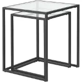 En.casa Bijzettafel set van 2 Holstebro zwart en transparant