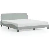 vidaXL Bedframe Dover lichtgrijs 180x200 cm fluweel