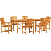 vidaXL Tuin Eettafel Set 7 st Bruin Massief Acacia Hout