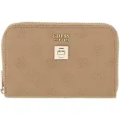 GUESS portemonnee Ella Logo SLG Zip Around Beige Logo Taupe