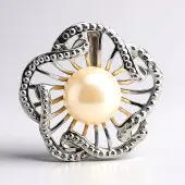 Cavill - Zilveren Hanger met 9mm Witte Zoetwaterparel - 925 Sterling Zilver - Ronde Parel met Elegante Rhodium Afwerking - Tijdloos Sieraad voor Dames