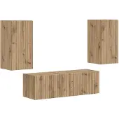 vidaXL Tv Wandkast Set 4 st Artisan Eiken Bewerkt hout