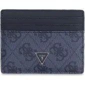 GUESS Leren kaarthouder Mito Card Case Blue Denim blauw