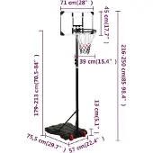 vidaXL Basketballstandaard, transparant, 216-250 cm, polycarbonaat