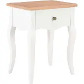 vidaXL Nachtkastje 40x30x50 cm massief grenenhout wit en bruin