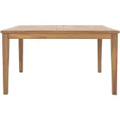 Vente-unique Vierkante tuineettafel van teakhout L144 cm - Licht naturel - ALLENDE