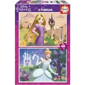 Educa Set van 2 Puzzels Disney Princess Cinderella and Rapunzel 48 Onderdelen