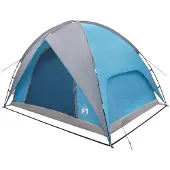 vidaXL Campingtent met waterdichte regenfly 4-persoons Blauw