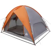 vidaXL Campingtent met waterdichte regenfly 3-persoons Grijs en Oranje