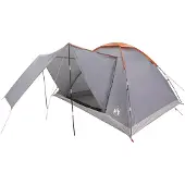 vidaXL Kamperen tent 6-persoons Grijs en Oranje Polyester en Staal