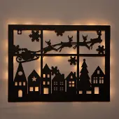 Annas collection Muurhanger kerstslee 40x32 cm zwart Anna's Collection