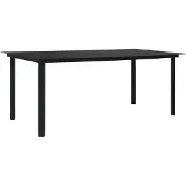 vidaXL Tuintafel 190x90x74 cm staal en glas zwart