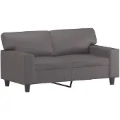 vidaXL Tweezitsbank 120 cm kunstleer grijs