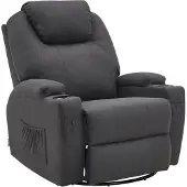 MCombo Massagestoel 7020 – Donkergrijs Microvezel – Relax & TV Stoel - Handmatig verstellen