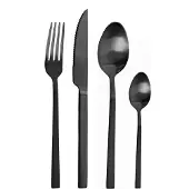 Pinti Inox Bestekset Duke - Bestekset 6 Persoons - Bestekset 24-delig - Zwart - Vaatwasbestendig
