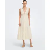 ONLY Onlmelor Lange Jurk Dames Wit Xs