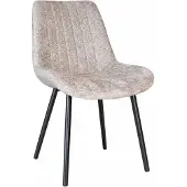 Lizzely Garden & Living SET DEAL: 6 stuks Eetkamerstoel Susta grijs chenille eetstoel