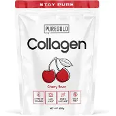 Pure Gold Collagen Rundercollageen Poeder – 300g – Kers – 25 Porties – 4 Types Collageen met Vitamine C, A, Zink & Selenium