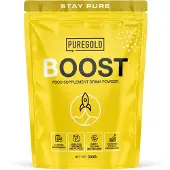 Pure Gold Boost Pre-Workout – 330g – 30 Porties – Cafeïnevrij Pre-Workout Poeder met Creatine, Beta-Alanine & Plantenextracten – 14 Actieve Ingrediënten – Mango