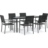 vidaXL 7-delige Tuinset poly rattan en staal