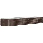vidaXL Plantenbak 296x80x36 cm gegalvaniseerd staal bruin